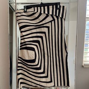 Zara Black and White Asymmetrical Dress